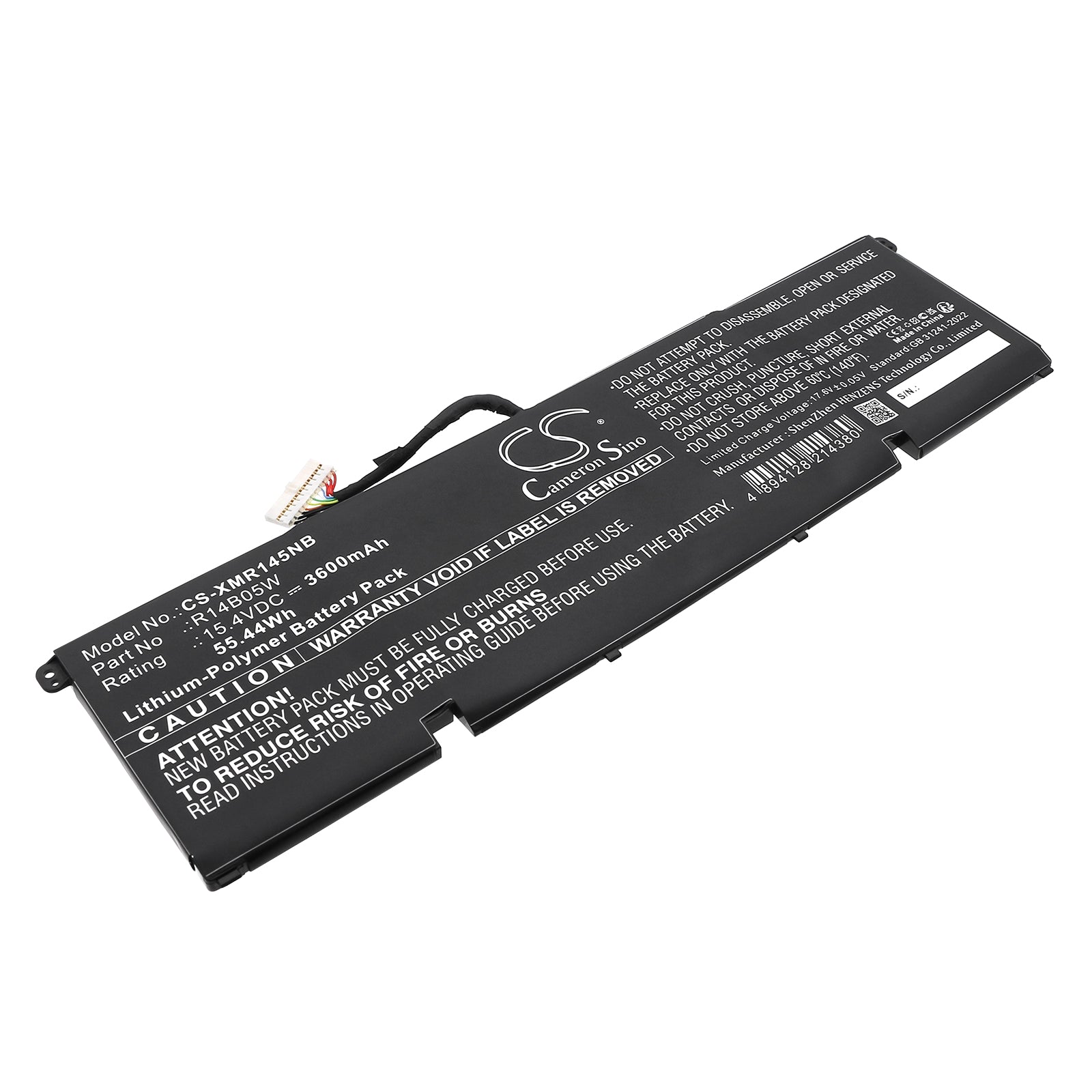 15.4V, Li-Polymer, 3600mAh, Battery fits Xiaomi Pro X 14, 55.44Wh Notebook, Laptop Cameron Sino Technology Limited