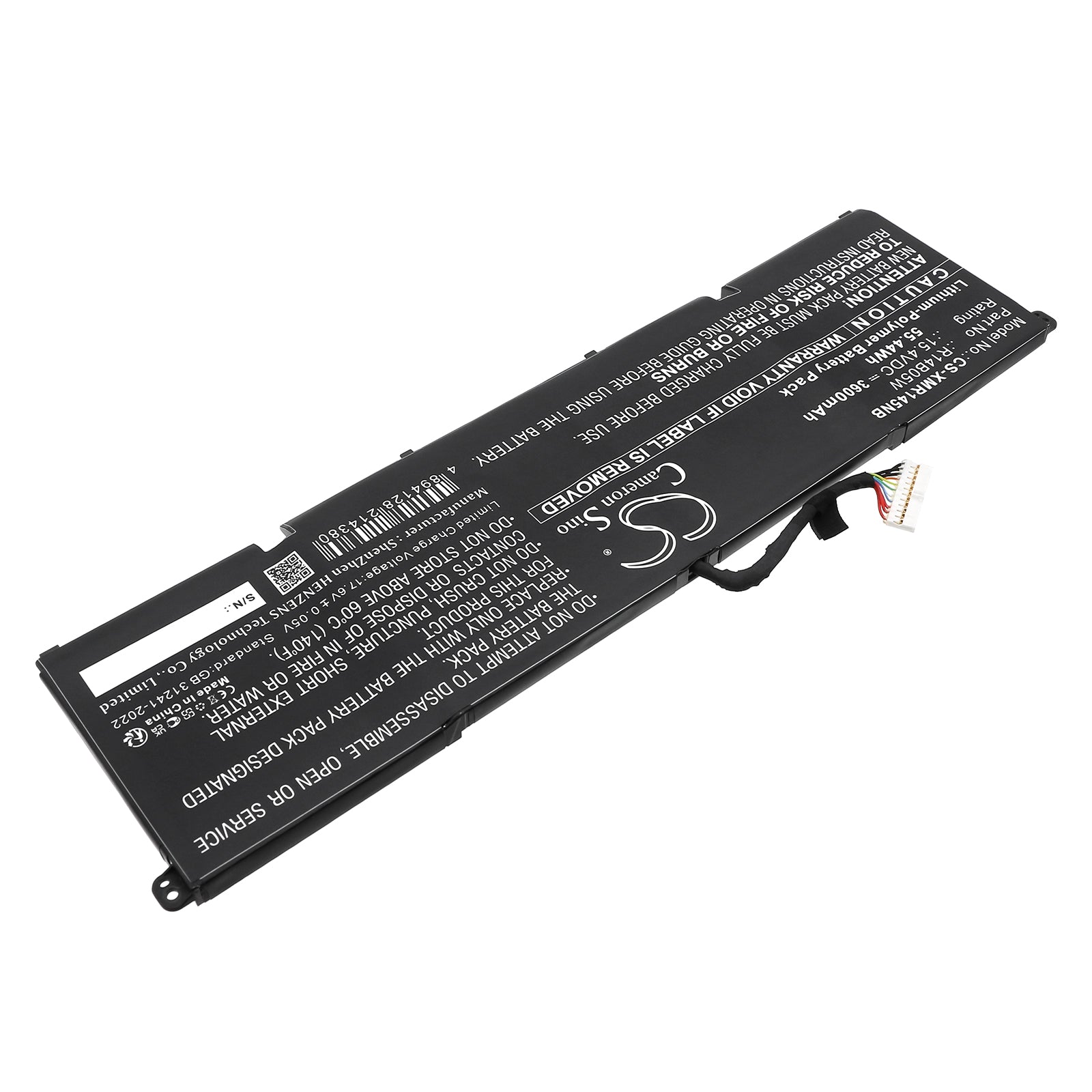 15.4V, Li-Polymer, 3600mAh, Battery fits Xiaomi Pro X 14, 55.44Wh Notebook, Laptop Cameron Sino Technology Limited