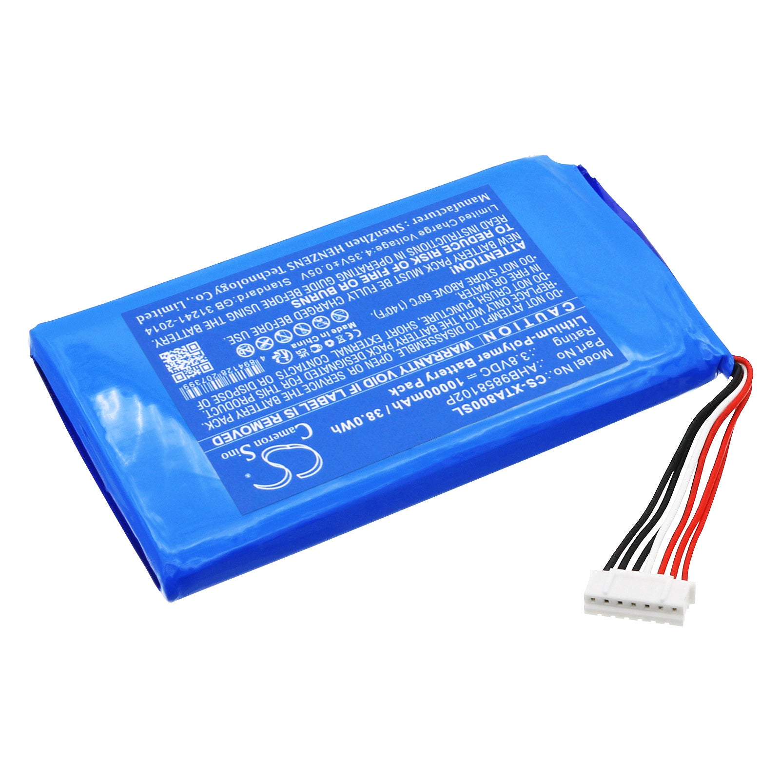 Li-Polymer, Diagnostic Scanner Battery fits Xtool A80 H6, A80 Pro Full System Car Scan T, 3.8V, 10000mAh Diagnostic Scanner Cameron Sino Technology Limited