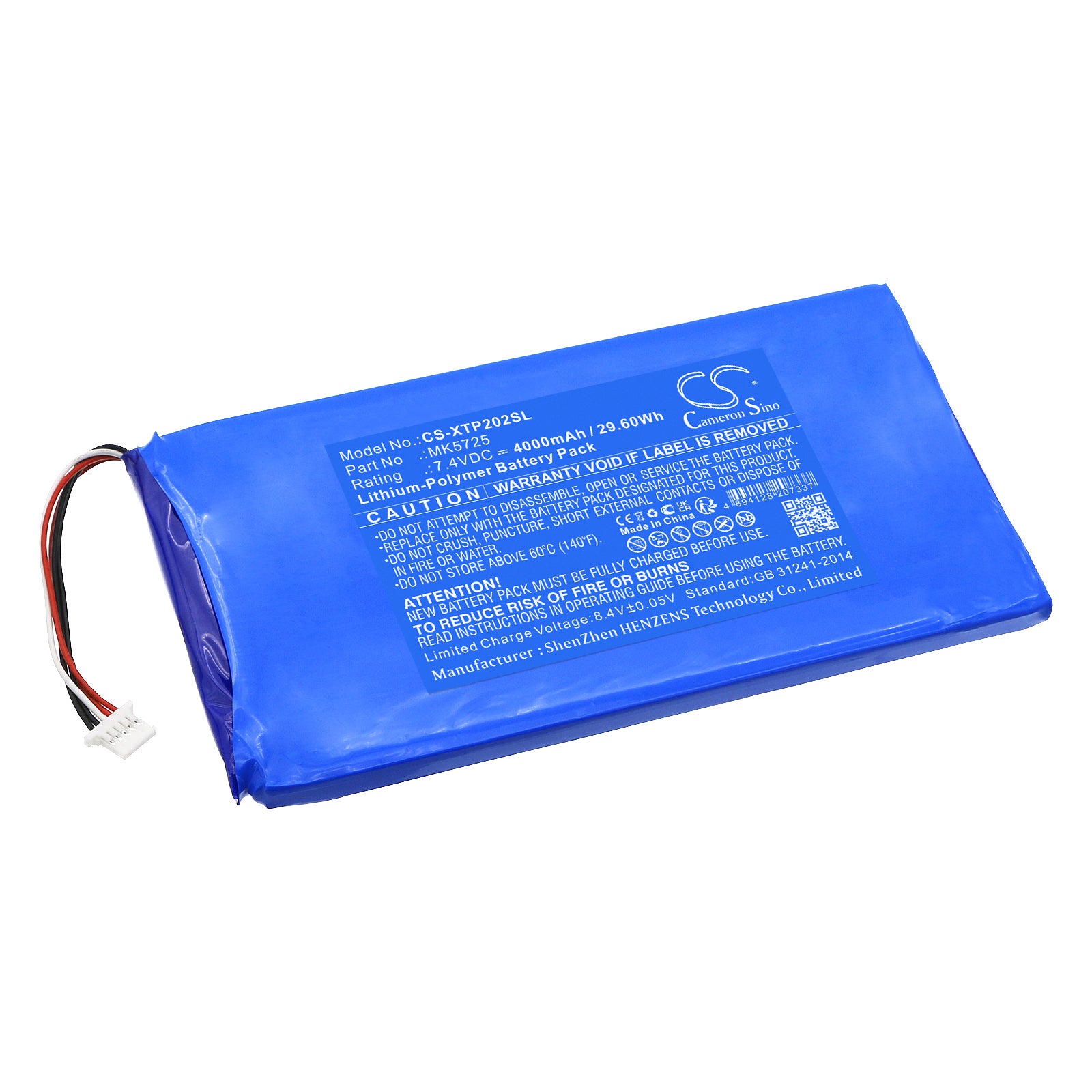 Li-Polymer, Diagnostic Scanner Battery fits Xtool Ez500, Ez500hd, 7.4V, 4000mAh Diagnostic Scanner Cameron Sino Technology Limited