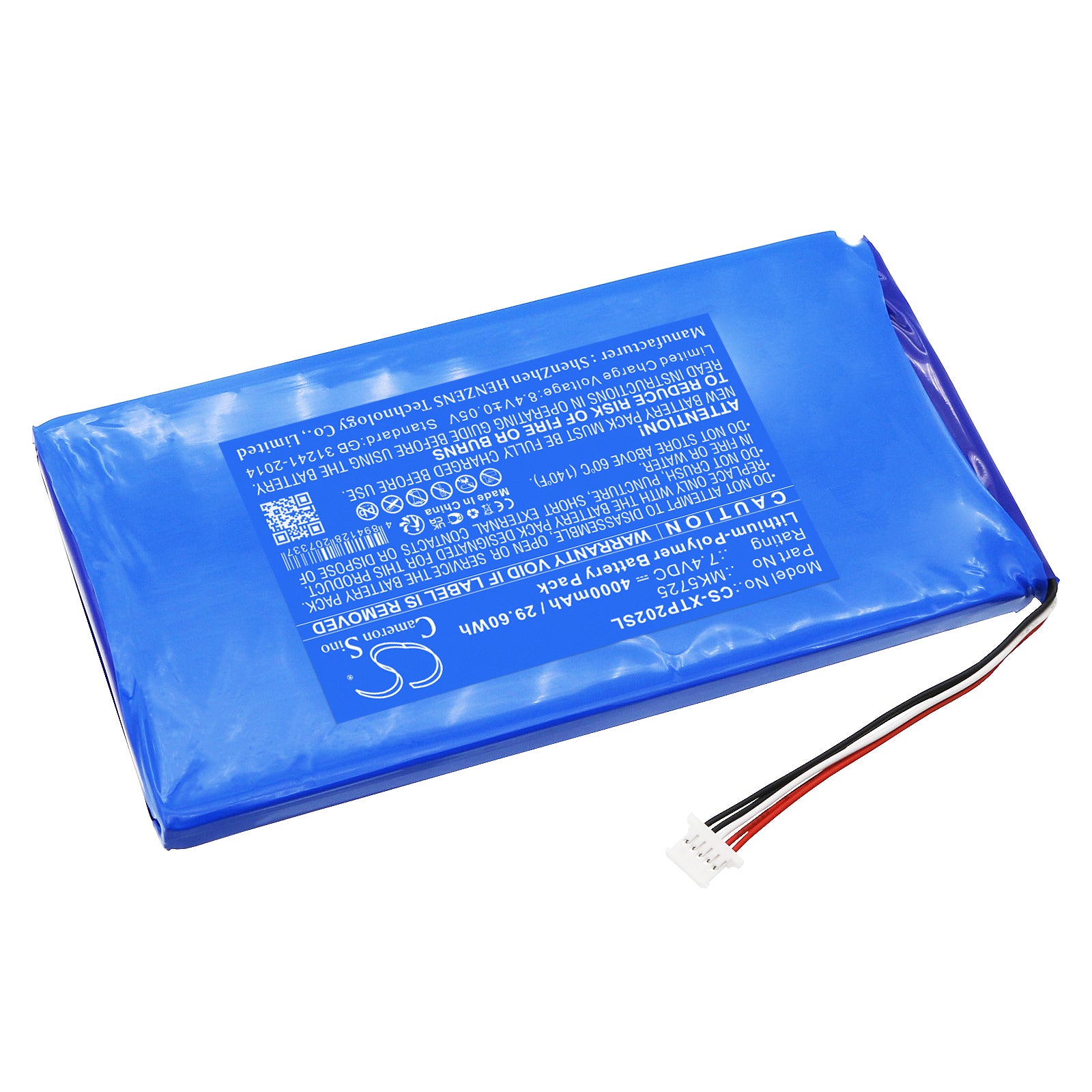 Li-Polymer, Diagnostic Scanner Battery fits Xtool Ez500, Ez500hd, 7.4V, 4000mAh Diagnostic Scanner Cameron Sino Technology Limited