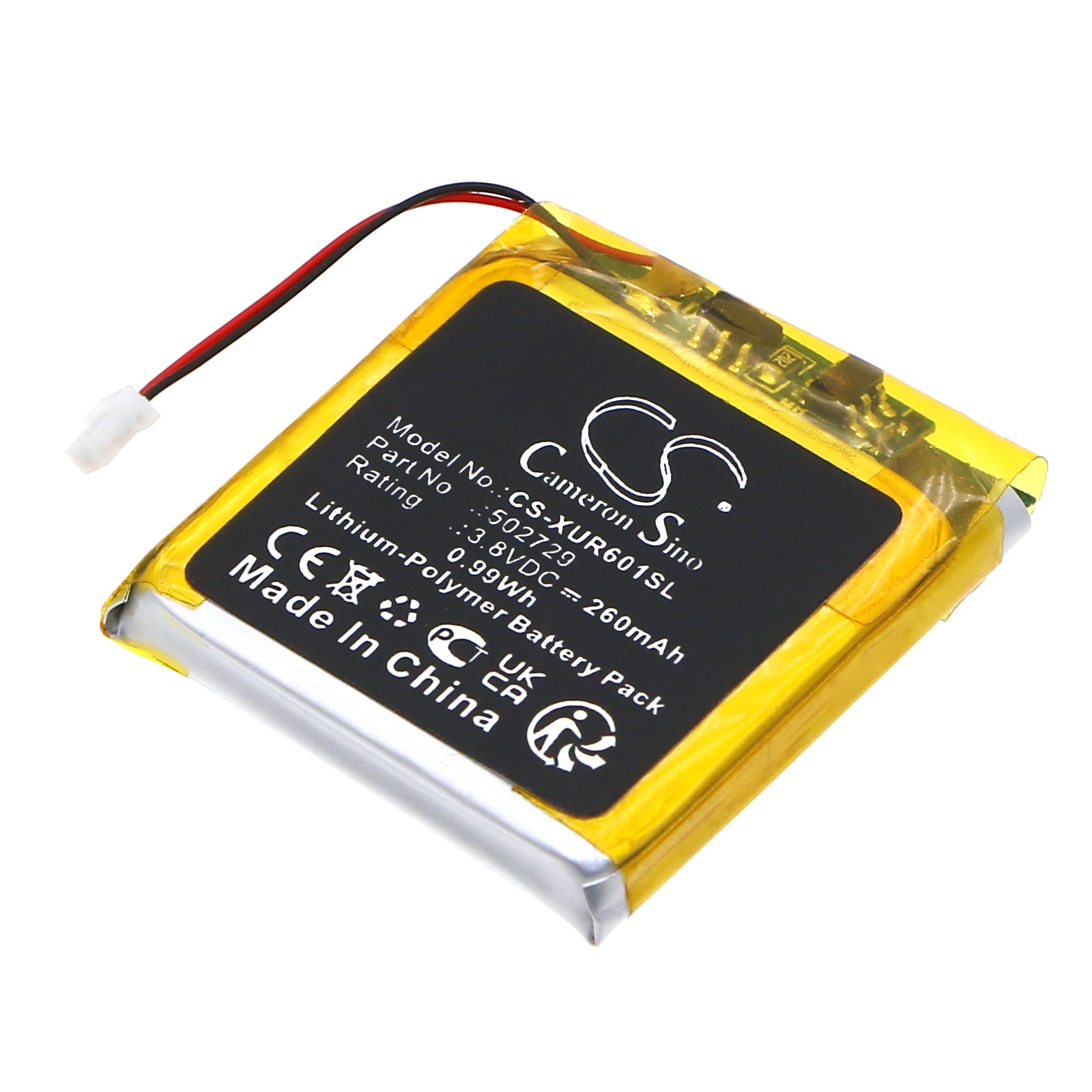 3.8V, Li-Polymer, 260mAh, Battery fits Xvive U6 Wireless Microphone Transmitter, 0.99Wh Transmitters & Receiver Cameron Sino Technology Limited