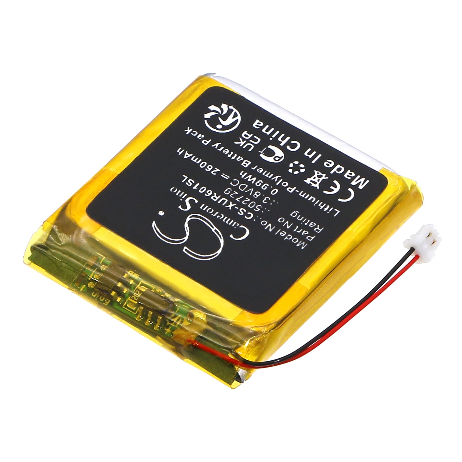 3.8V, Li-Polymer, 260mAh, Battery fits Xvive U6 Wireless Microphone Transmitter, 0.99Wh Transmitters & Receiver Cameron Sino Technology Limited