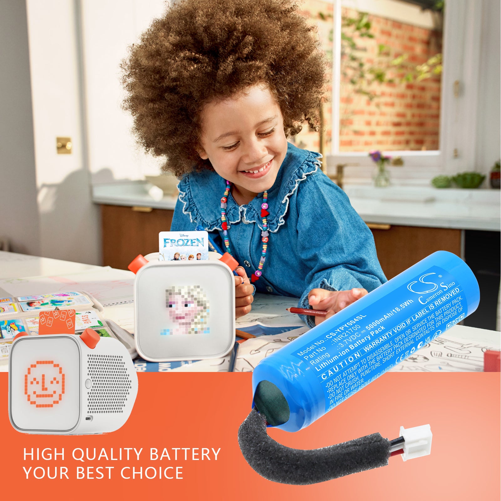 3.7V, Li-ion, 5000mAh, Battery fits Yoto YP004, player 3rd Gen, 18.5Wh Speaker Cameron Sino Technology Limited