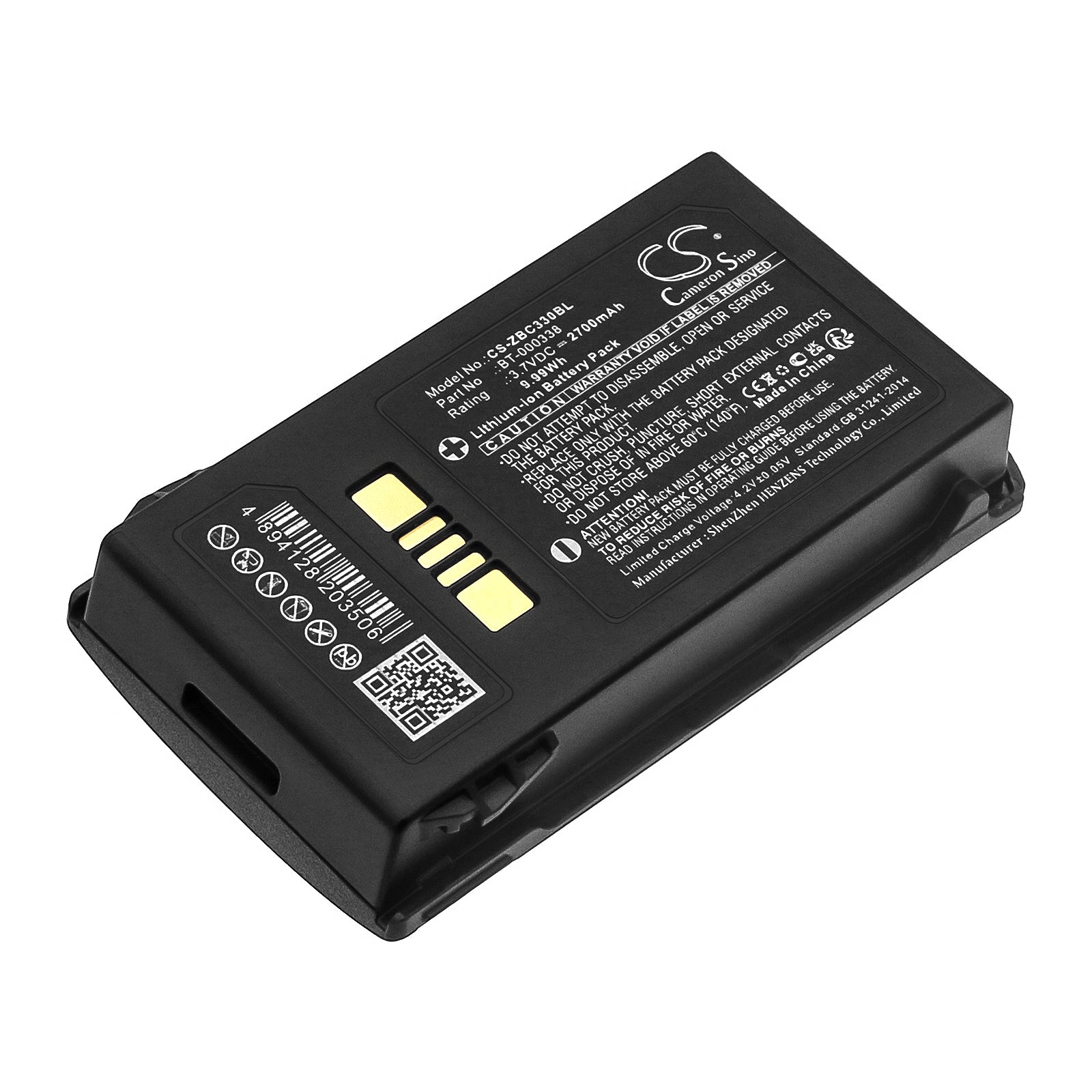 Li-ion, Barcode Scanner Battery fits Zebra Mc33, Mc330, 3.7V, 2700mAh Barcode Scanner Cameron Sino Technology Limited