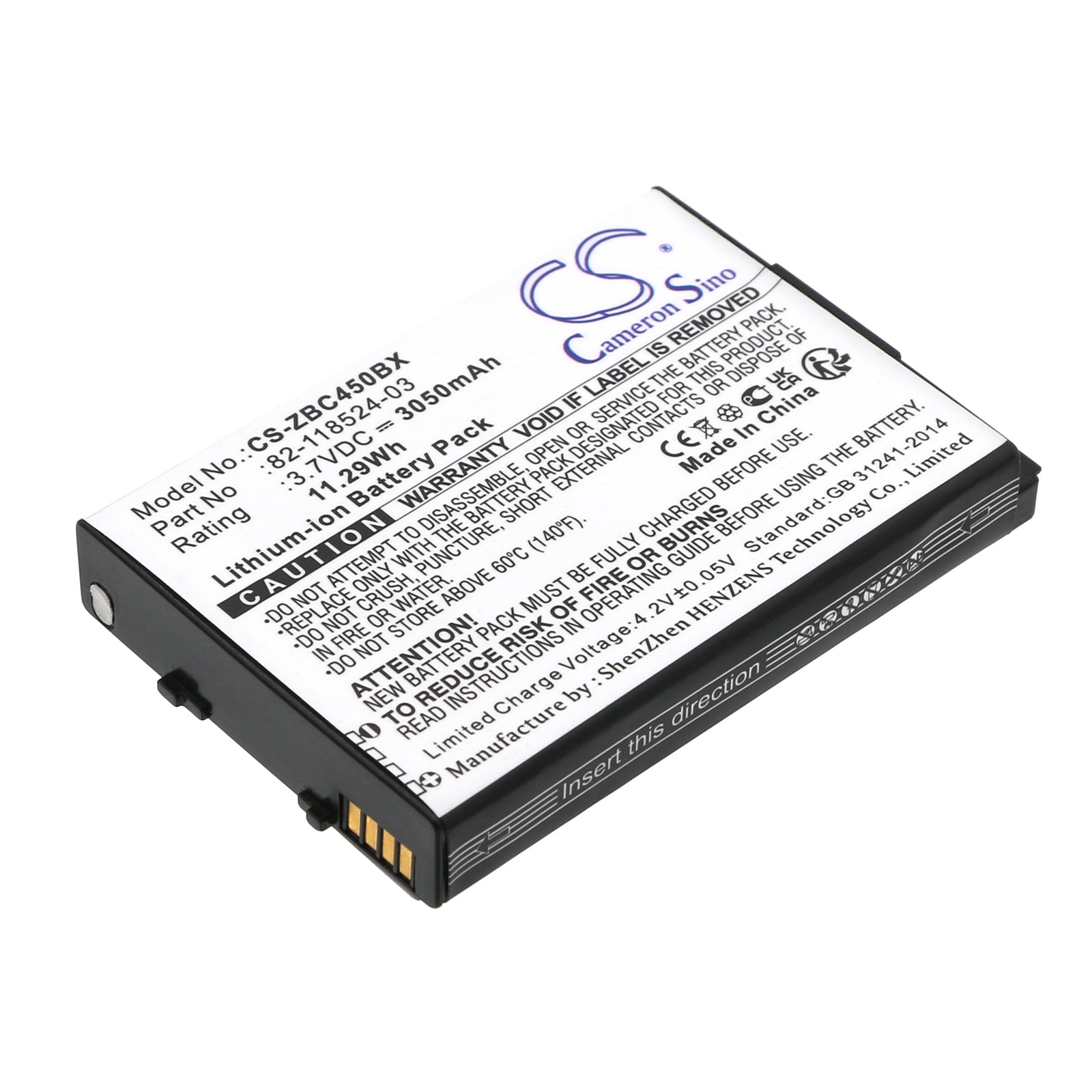 Li-ion, Barcode Scanner Battery fits Zebra Mc45, 3.7V, 3050mAh Barcode Scanner Cameron Sino Technology Limited