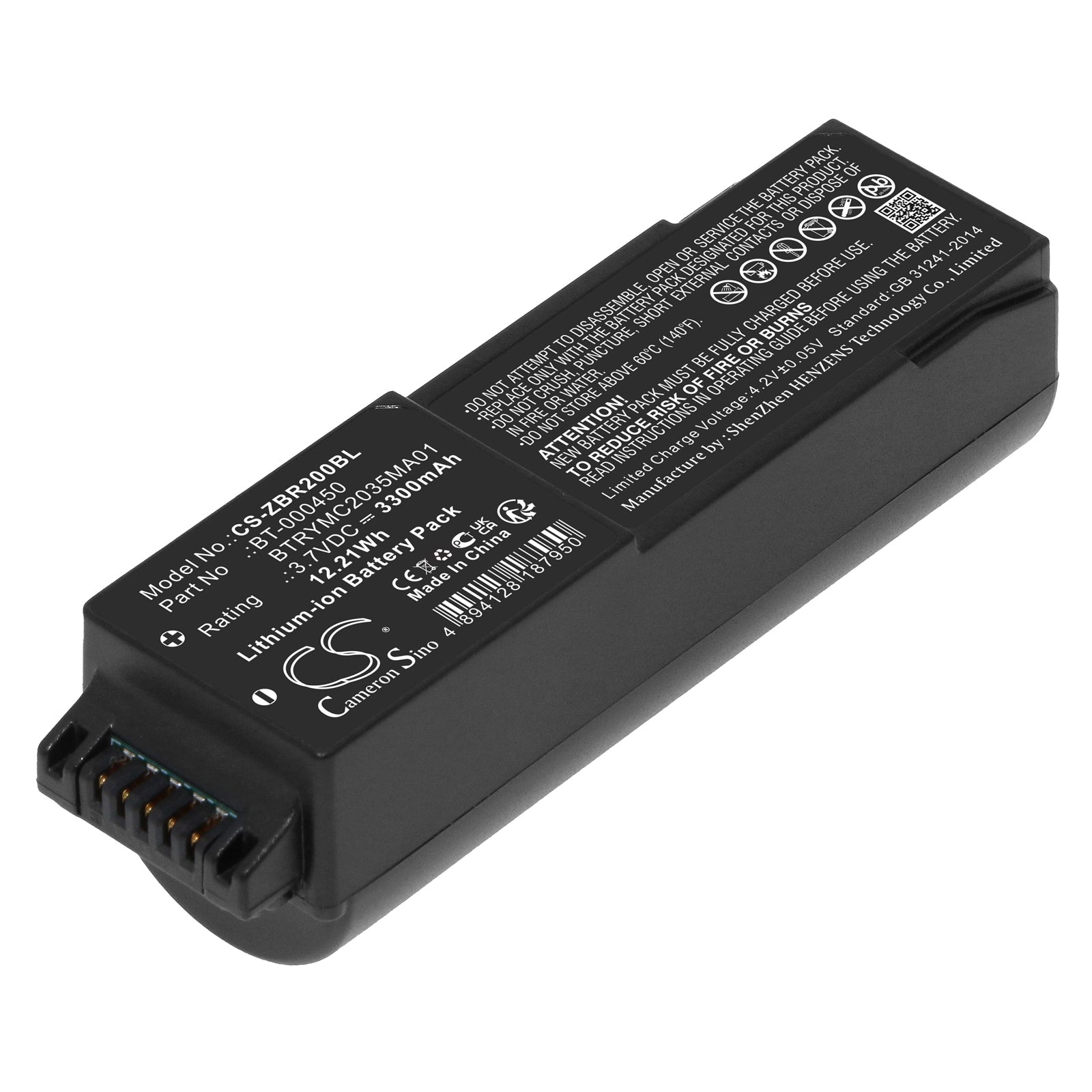 Li-ion, Barcode Scanner Battery fits Zebra Mc20, 3.7V, 3300mAh Barcode Scanner Cameron Sino Technology Limited