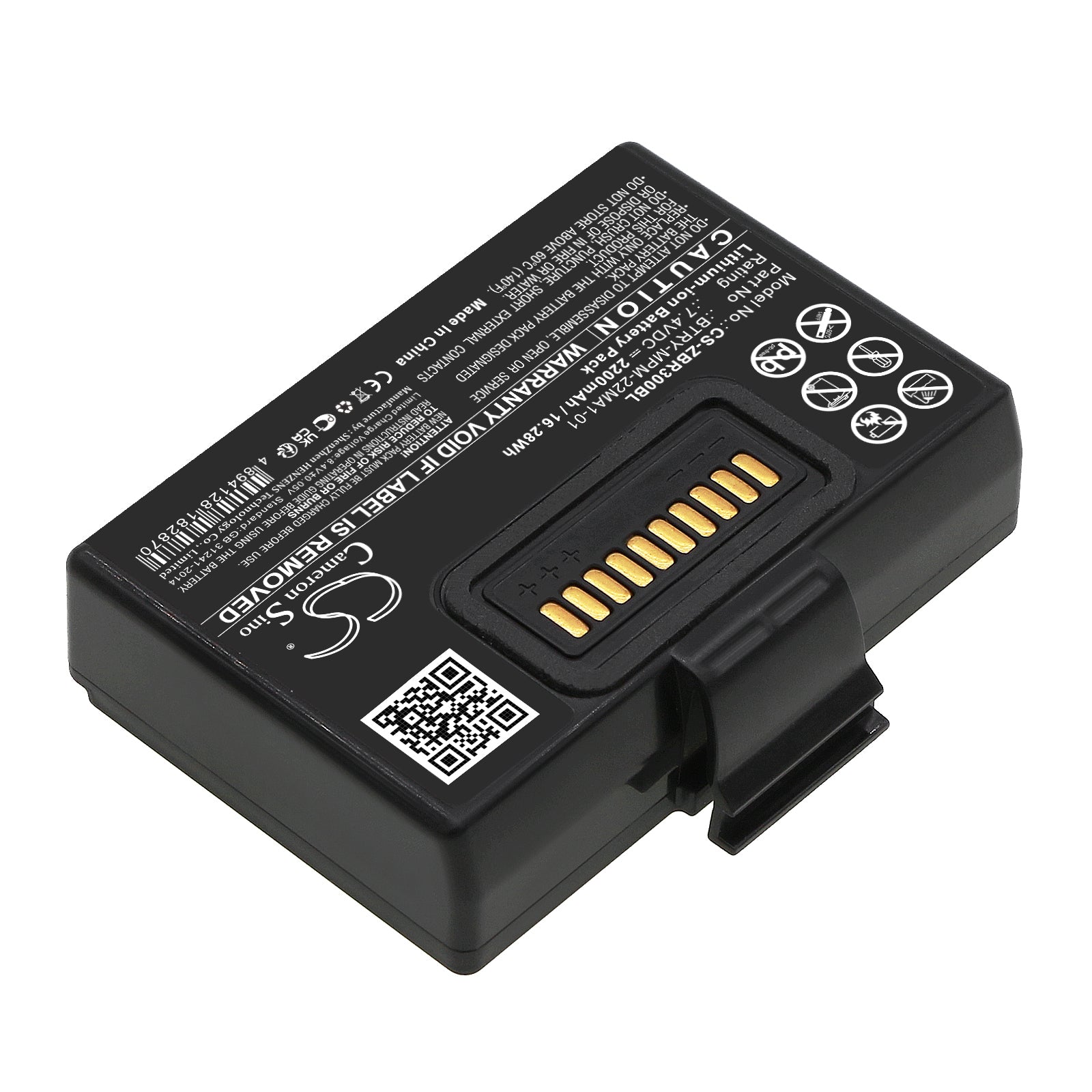 Li-ion, Portable Printer Battery fits Zebra Za310, Zq300, 7.4V, 2200mAh Portable Printer Cameron Sino Technology Limited