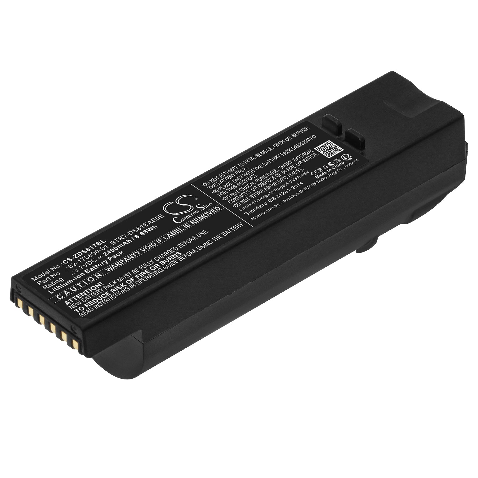 Li-ion, Barcode Scanner Battery fits Zebra Ds8100, Ds8170, 3.7V, 2400mAh Barcode Scanner Cameron Sino Technology Limited