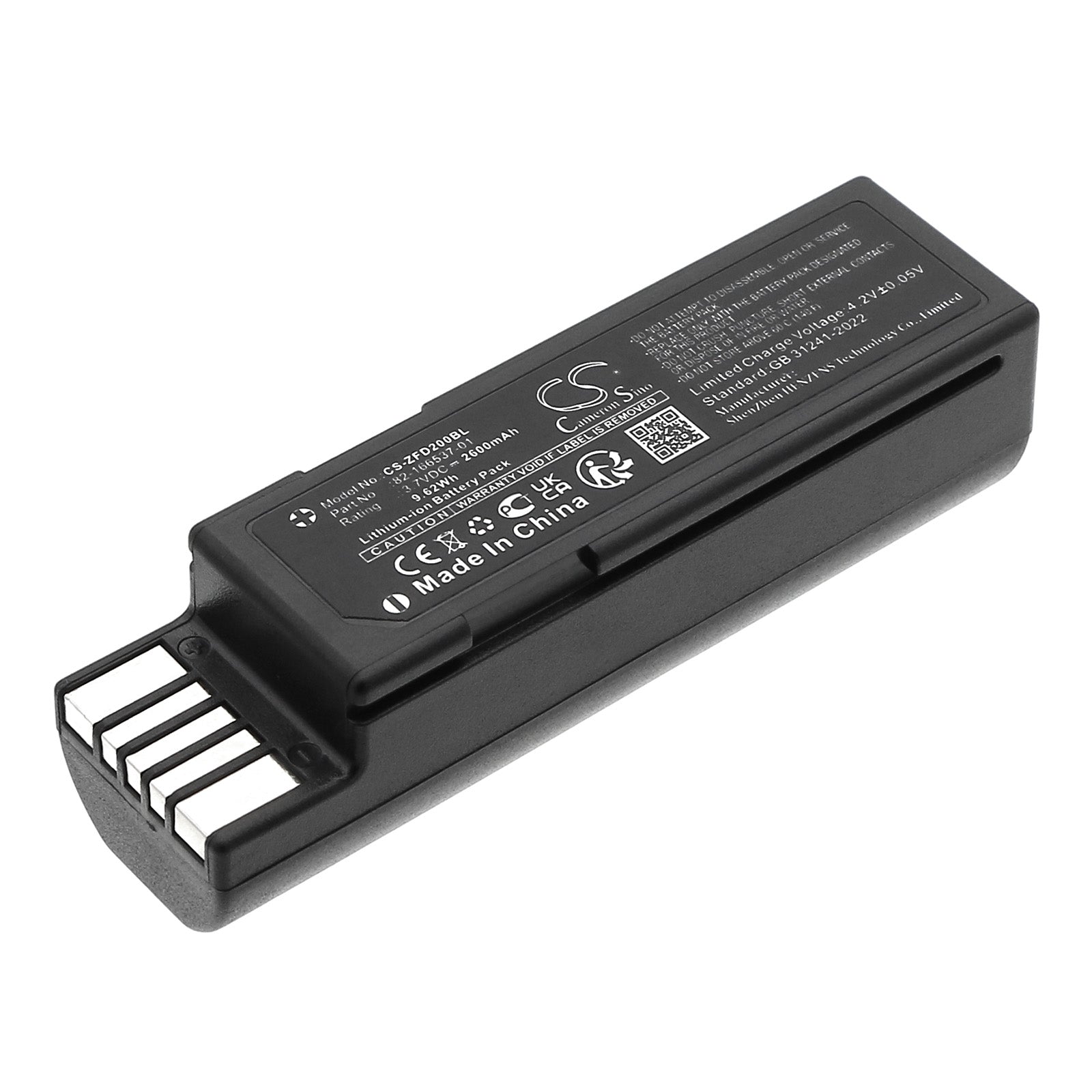 3.7V, Li-ion, 2600mAh, Battery fits Zebra RFD2000, 9.62Wh Barcode Scanner Cameron Sino Technology Limited