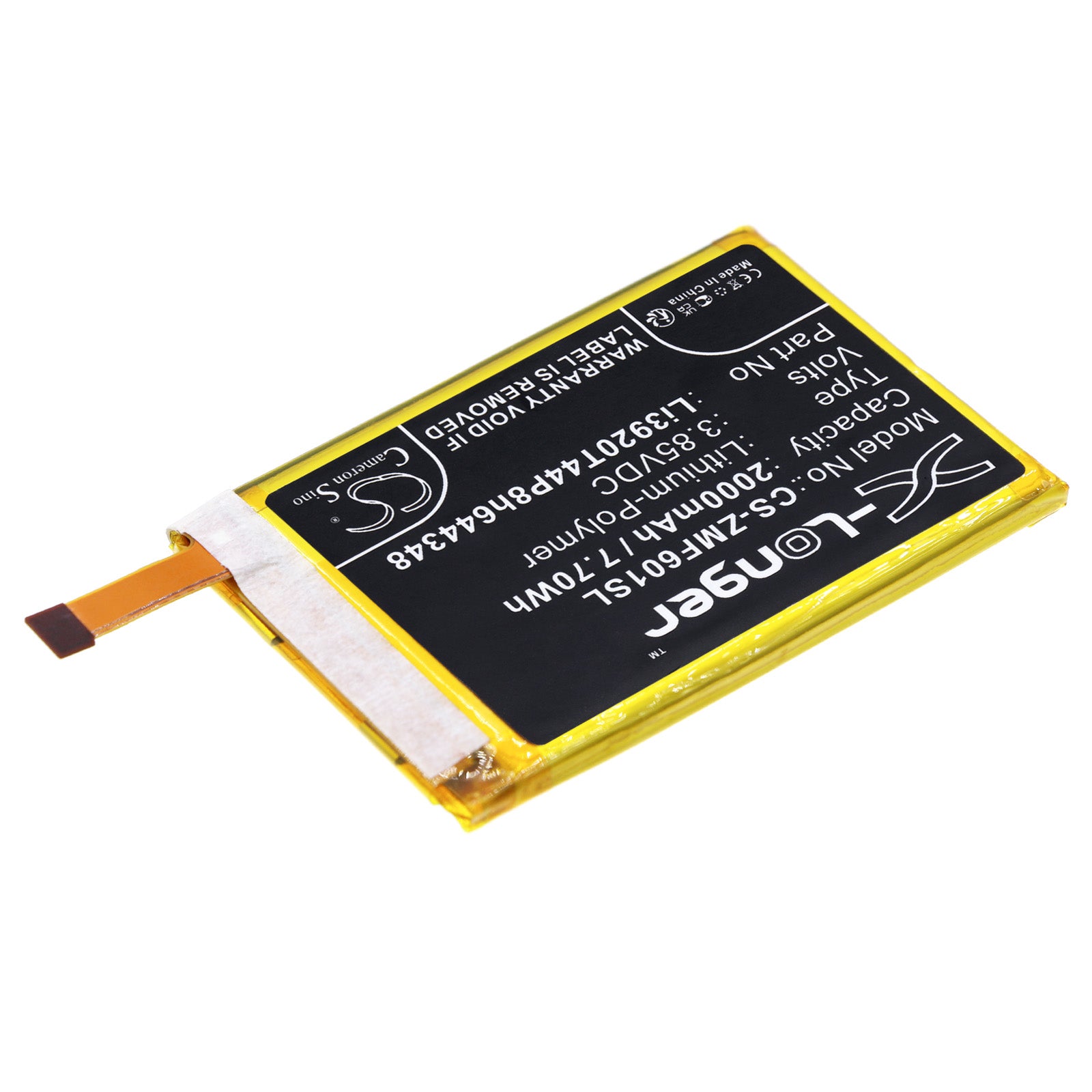Li-Polymer, Hotspot Battery fits Zte Pocket Wifi 601zt, Pocket Wifi 801zt, 3.85V, 2000mAh Hotspot Cameron Sino Technology Limited