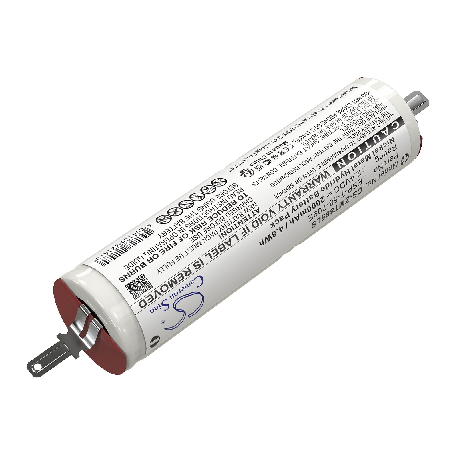 2.4V, Ni-MH, 2000mAh, Battery fits EXISTALITE BTF-114, BTF114 | Zumtobel 04879885, 4.8Wh Emergency Lighting Cameron Sino Technology Limited