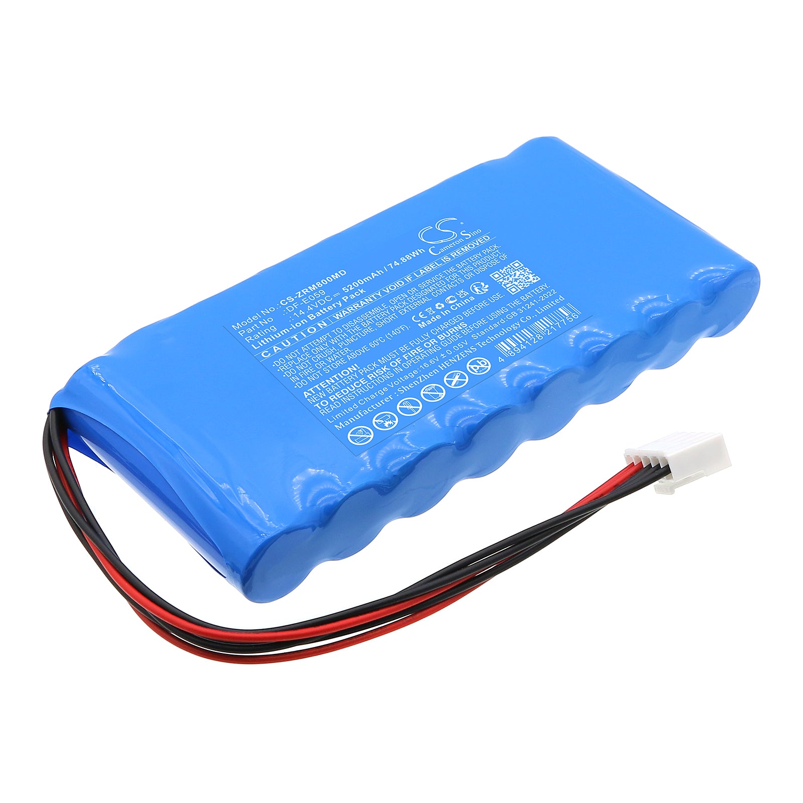 14.4V, Li-ion, 5200mAh, Battery fits Zoncare iMAC U70, iMAC U80, 74.88Wh Medical Cameron Sino Technology Limited