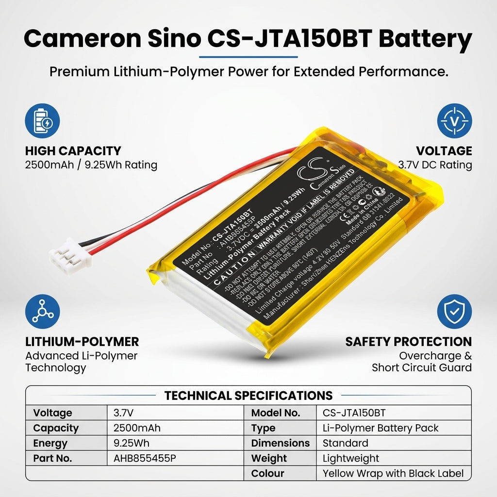 Jablotron JA156E Battery 3.7V 2500mAh LiPolymer Alarm System Cameron Sino Technology Limited