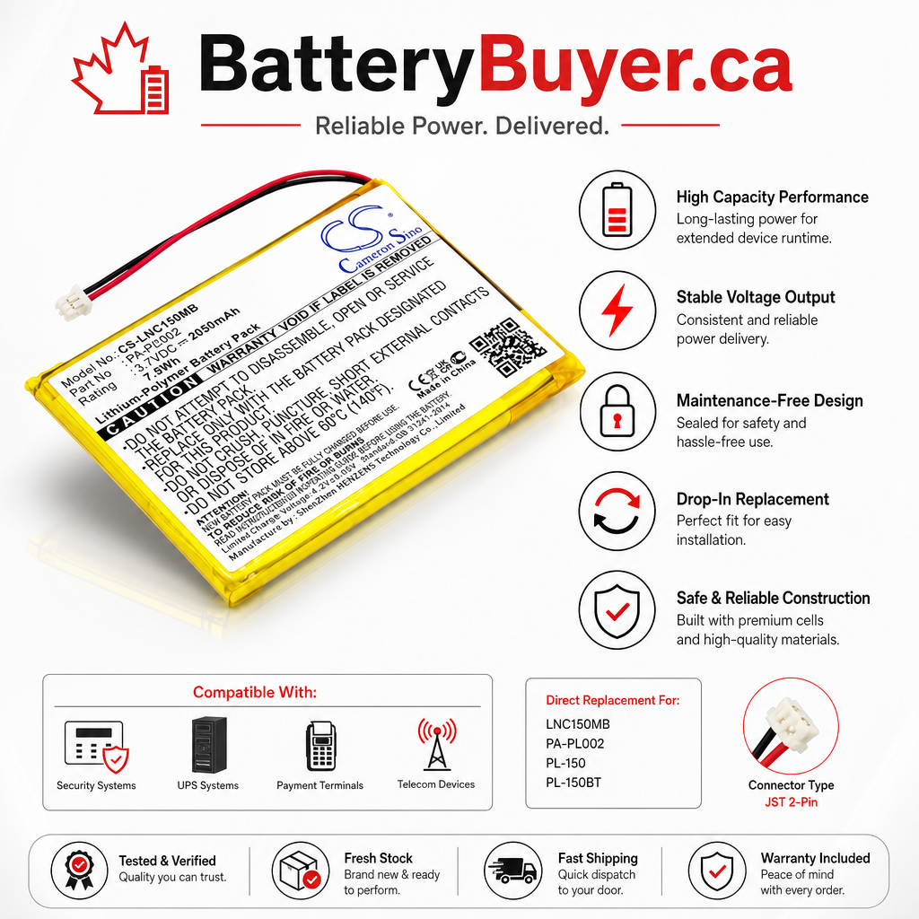 Li-Polymer Battery fits Luvion, Prestige Touch, Supreme Connect, 3.7V, 2000mAh BabyPhone Cameron Sino Technology Limited