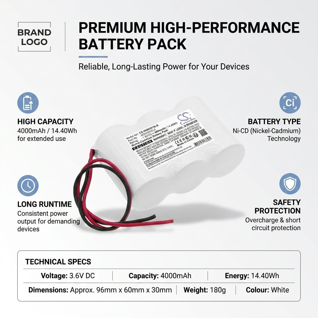 3.6V NiCd 4000mAh Emergency Lighting Battery Fits Emergency Lighting System 14.4Wh Emergency Lighting Cameron Sino Technology Limited