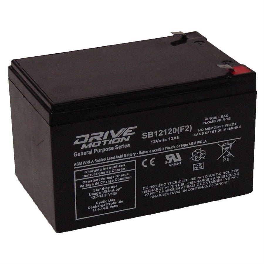 AGM Battery fits 12V-12 Ah F2 Terminal Sealed Lead Acid Batteries Drivemotion