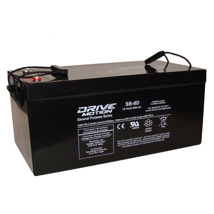 AGM Battery fits 12V-260 Ah (8D) Sealed Lead Acid Batteries Drivemotion