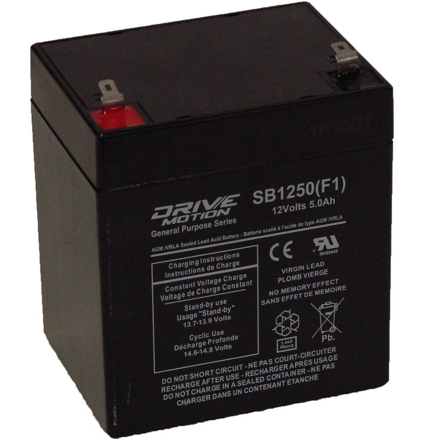 AGM Battery fits 12V-5.0 Ah F1 Terminal Sealed Lead Acid Batteries Drivemotion