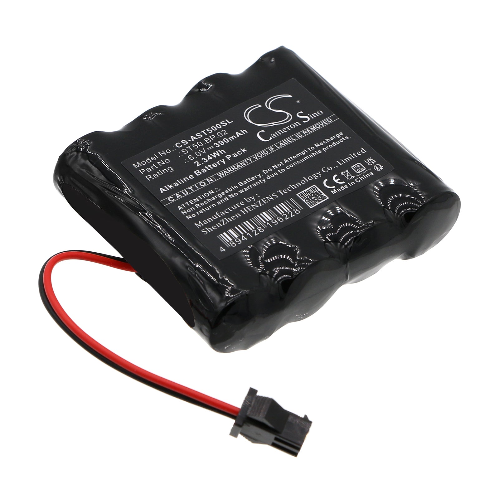 Alkaline, Door Lock Battery fits Amadeo A-lock St50, 6.0V, 390mAh Door Lock Cameron Sino Technology Limited