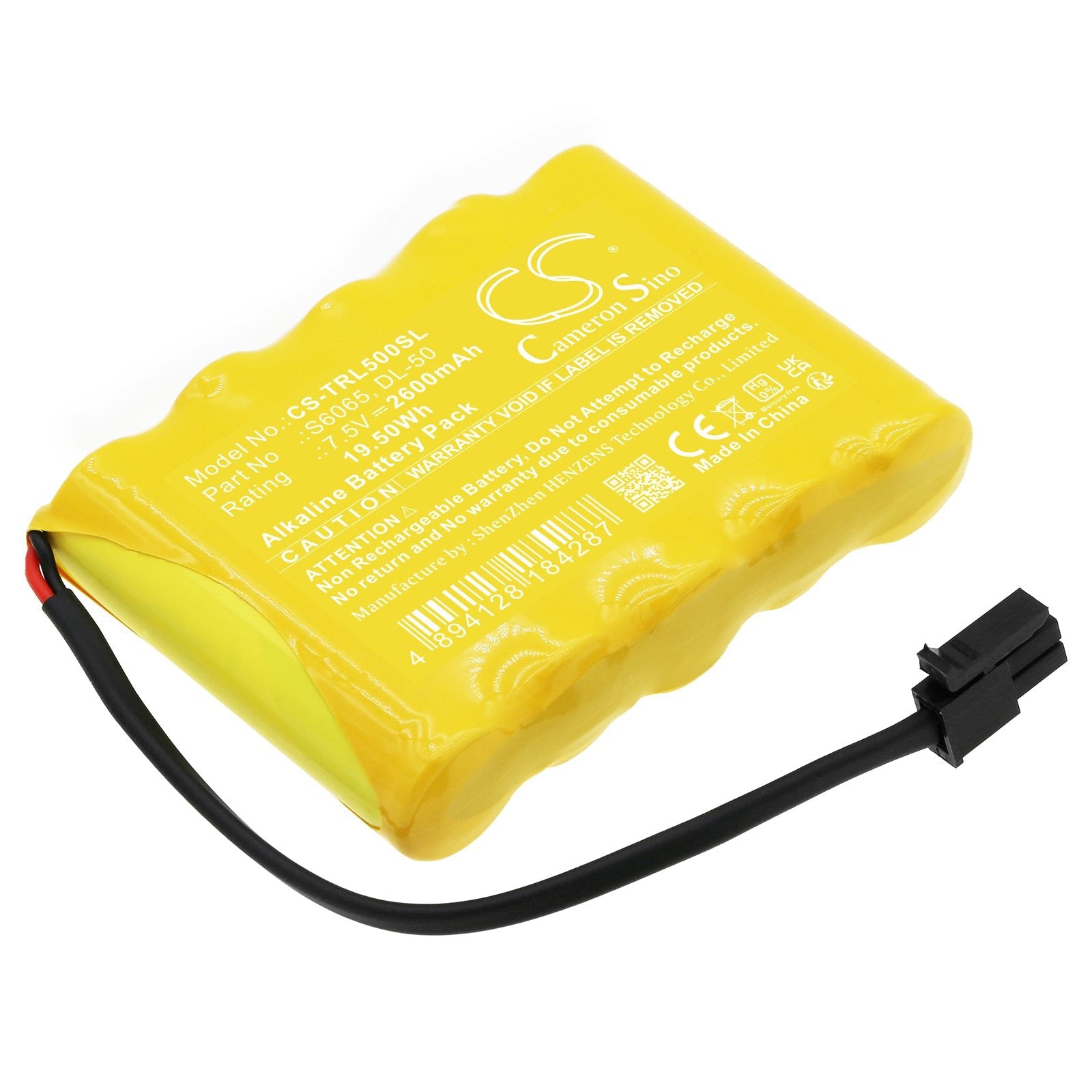 Alkaline, Door Lock Battery fits Trilogy Dl2700cr, Dl2700db, 7.5V, 2600mAh Door Lock Cameron Sino Technology Limited