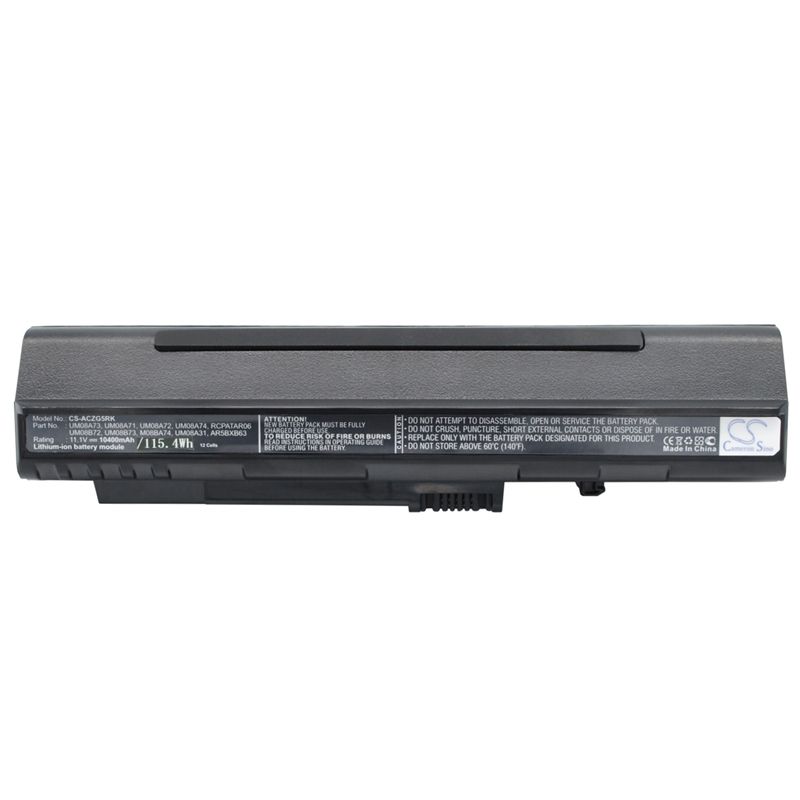 Black 11.1V 10400mAh Acer, Aspire One 10.1"" (black), Aspire One 8.9"" (black) Replacement Battery Notebook & Laptop Cameron Sino Technology Limited