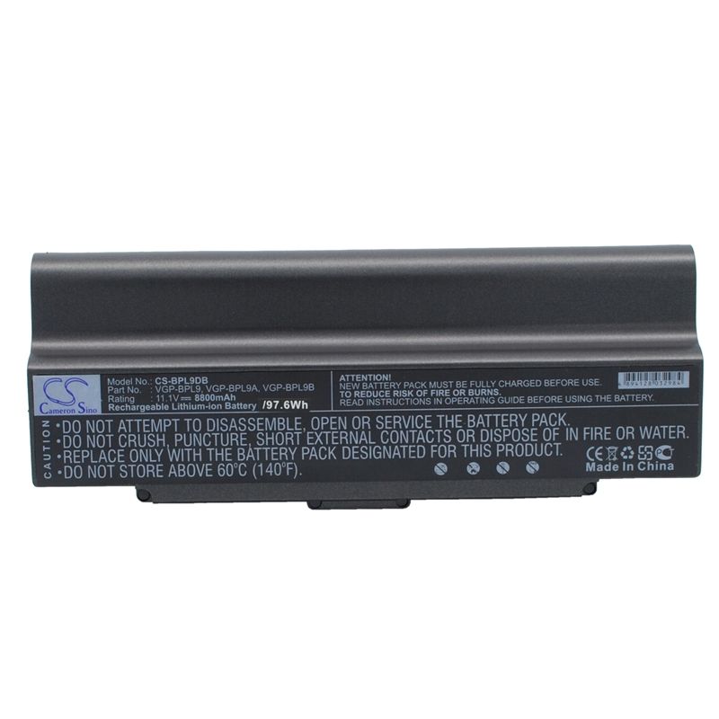 Black 11.1V 8800mAh Sony, aio Vgn-ar760, vaio Pcg-5g1l, vaio Pcg-5g2l Replacement Battery Notebook & Laptop Cameron Sino Technology Limited