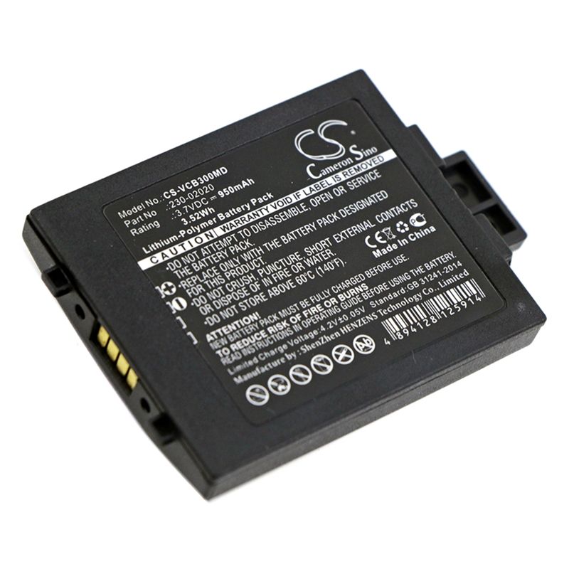 Black 3.7V 950mAh Vocera, B3000e, B3000n, Communications Badge B3000 Replacement Battery Medical Cameron Sino Technology Limited