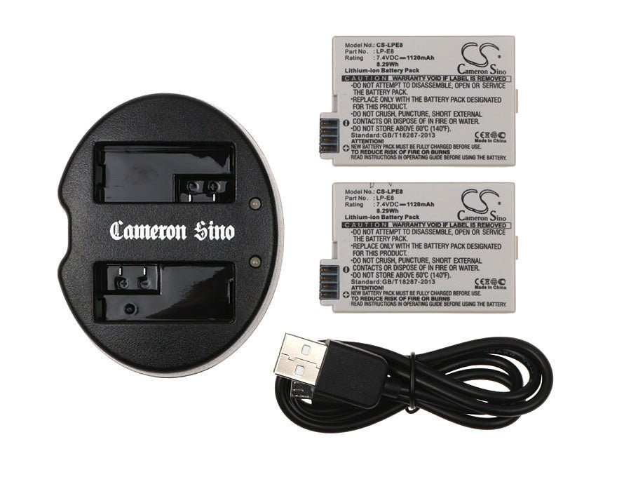 Canon EOS 550D Battery Pack Kit - 2 CS-LPE8 Batteries, 1 DF-LPE8UH Battery & USB Cable Cosmetic Mirror Cameron Sino Technology Limited