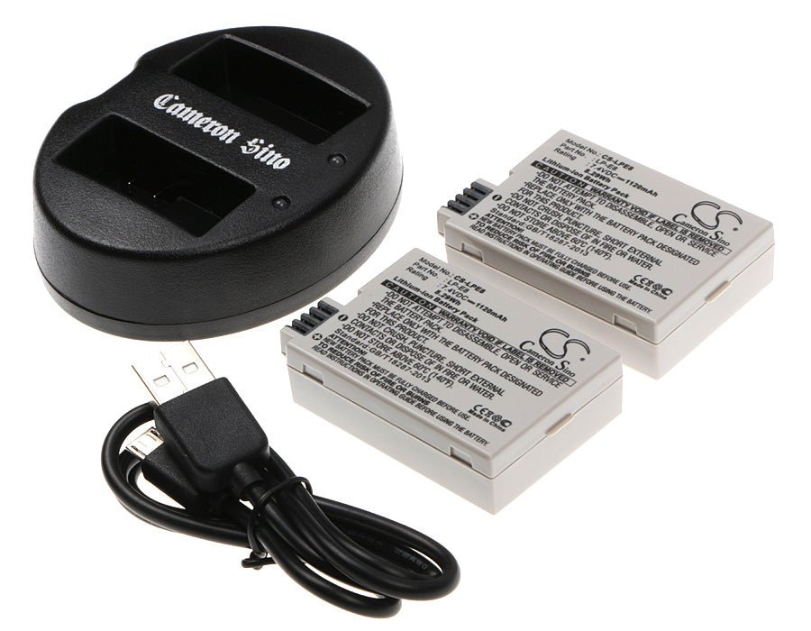 Canon EOS 550D Battery Pack Kit - 2 CS-LPE8 Batteries, 1 DF-LPE8UH Battery & USB Cable Cosmetic Mirror Cameron Sino Technology Limited