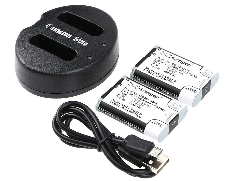 Canon Legria Mini X & Powershot G1x Mark II Battery Pack with USB Cable - 2 CS-NB12MX, 1 DF-NB120UH Cosmetic Mirror Cameron Sino Technology Limited