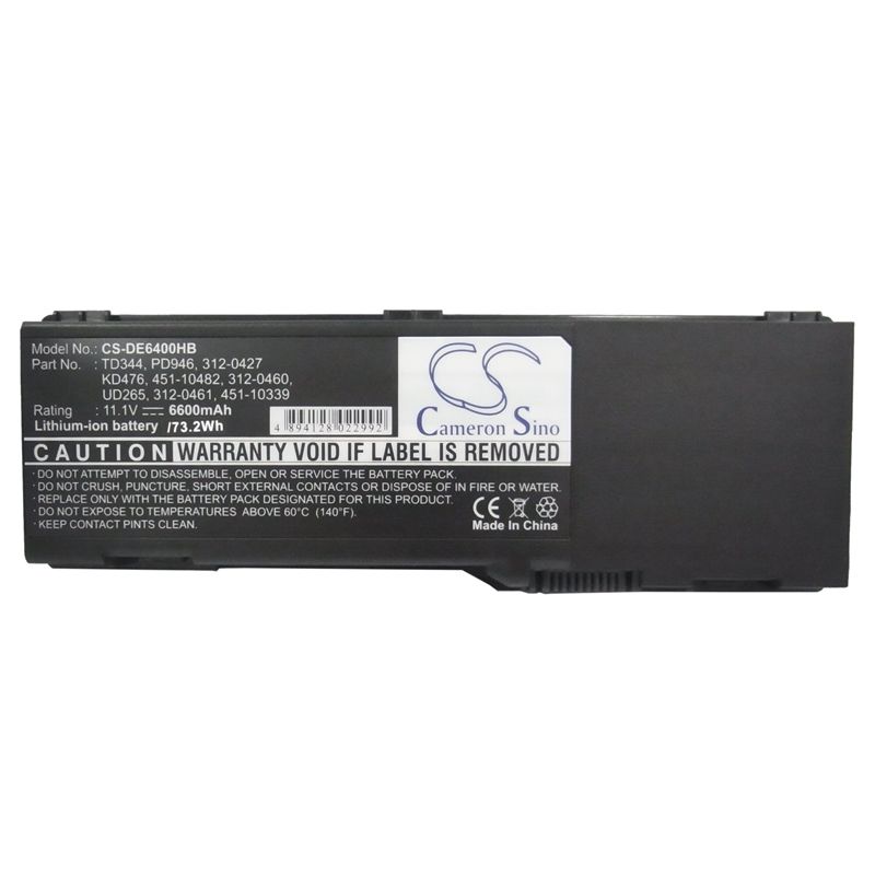 CS-DE6400HB Li-ion Battery Fits Dell, Inspiron 1501, Inspiron 6400, Inspiron E1505 11.1v, 6600mah Notebook & Laptop Cameron Sino Technology Limited