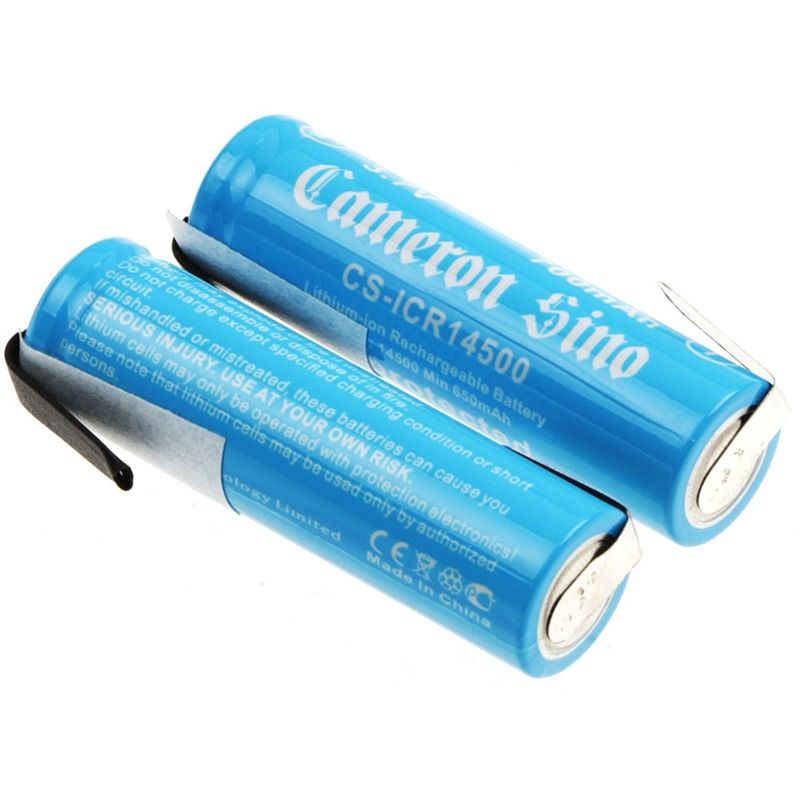 CS-ICR14500NR Li-ion Battery Includes 2pcs Pack With Solder Tabs 3.7V, 700mAh 14500 Cameron Sino Technology Limited