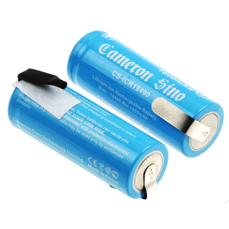 CS-ICR18490NR Li-ion Battery Includes 2pcs Pack With Solder Tabs 3.7V, 1600mAh 18490 Cameron Sino Technology Limited