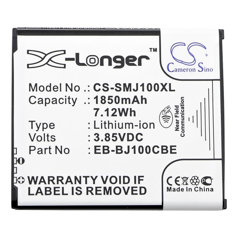 CS-SMJ100XL Li-ion Battery fits Samsung, galaxy j1, galaxy j1 4g, galaxy j1 duos 3.85V, 1850mAh Mobile & SmartPhone Cameron Sino Technology Limited