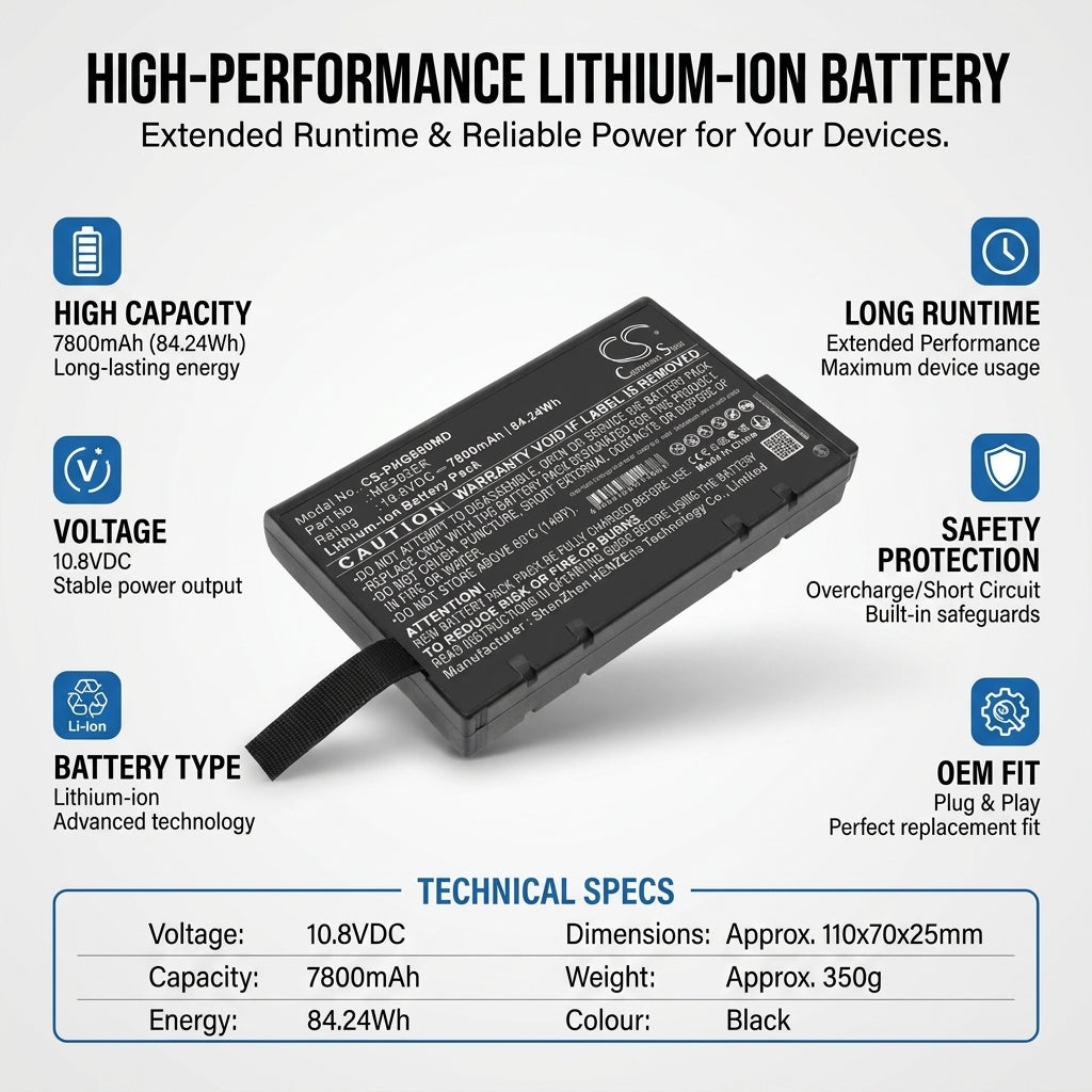 10.8V 7800mAh Li Ion Battery For Philips Goldway G70 G80 84.24Wh Premium Replacement Medical Cameron Sino Technology Limited