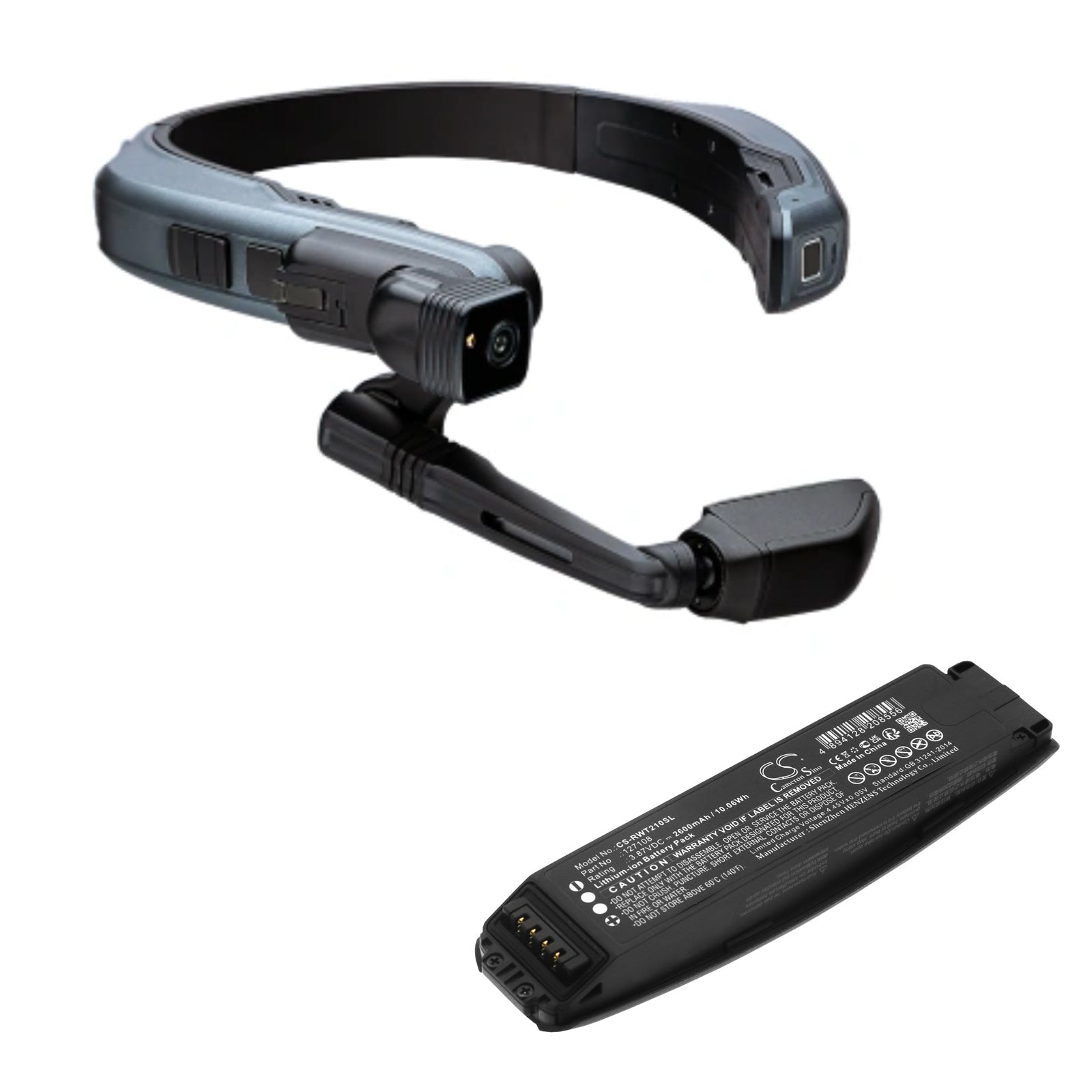 Li-ion, 3D Glasses Battery fits Realwear B21g, Navigator 500, 3.87V, 2600mAh 3D Glasses Cameron Sino Technology Limited
