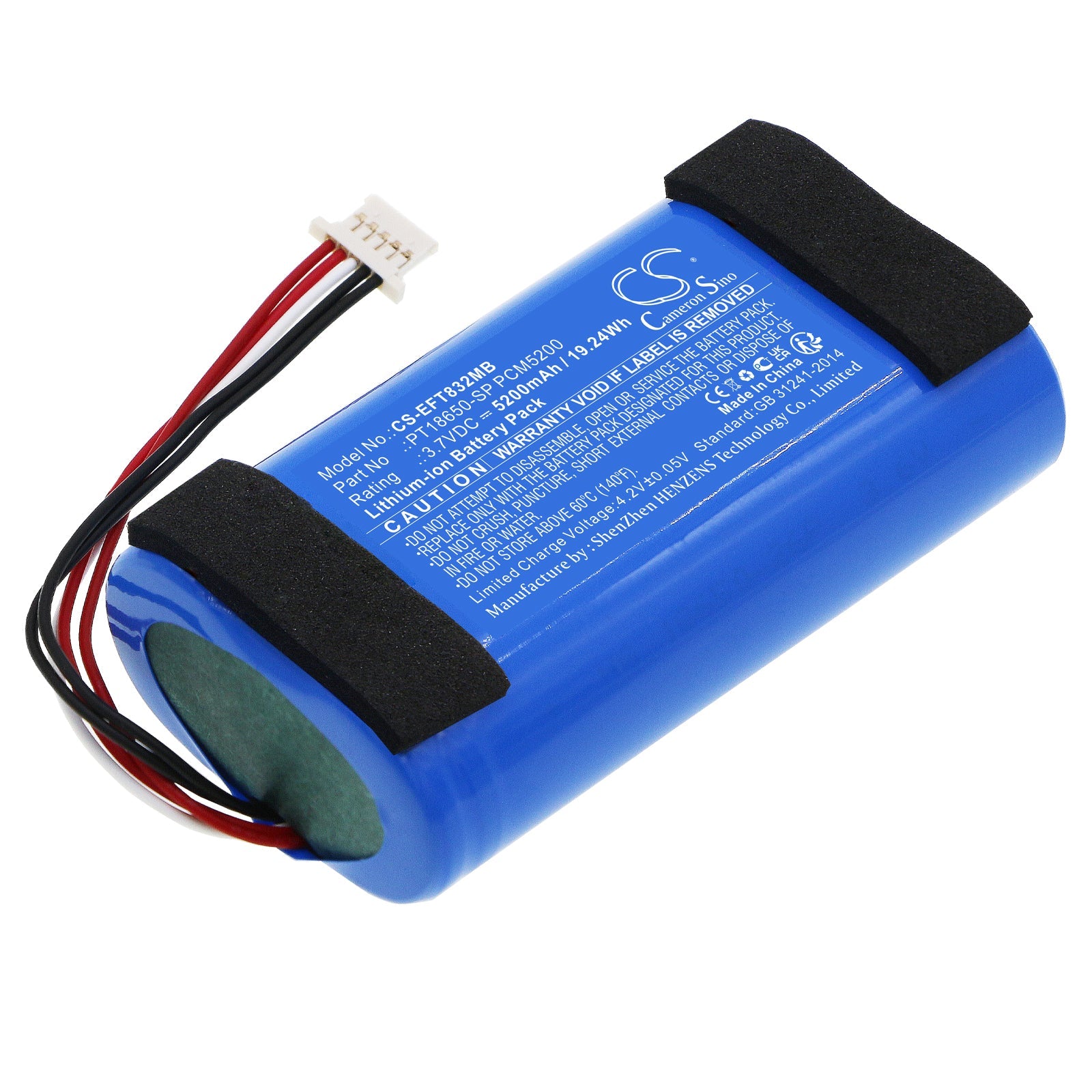 Li-ion, BabyPhone Battery fits Eufy Spaceview Pro Baby Cam, 3.7V, 5200mAh BabyPhone Cameron Sino Technology Limited