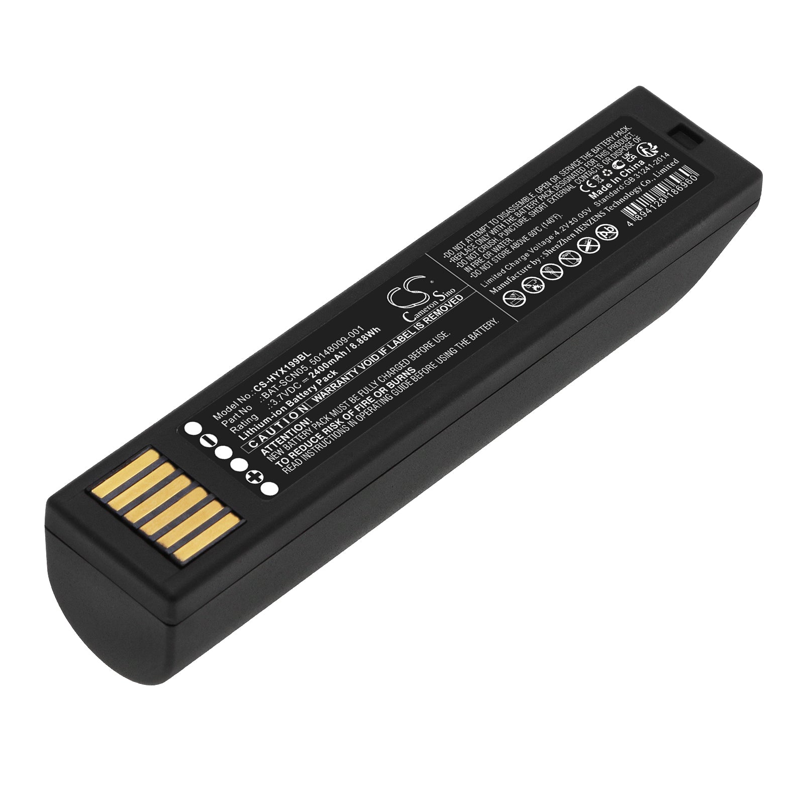 Li-ion, Barcode Scanner Battery fits Honeywell 1952grs-2-31886 (rev B), Granit Xp 1990isr, 3.7V, 2400mAh Barcode Scanner Cameron Sino Technology Limited