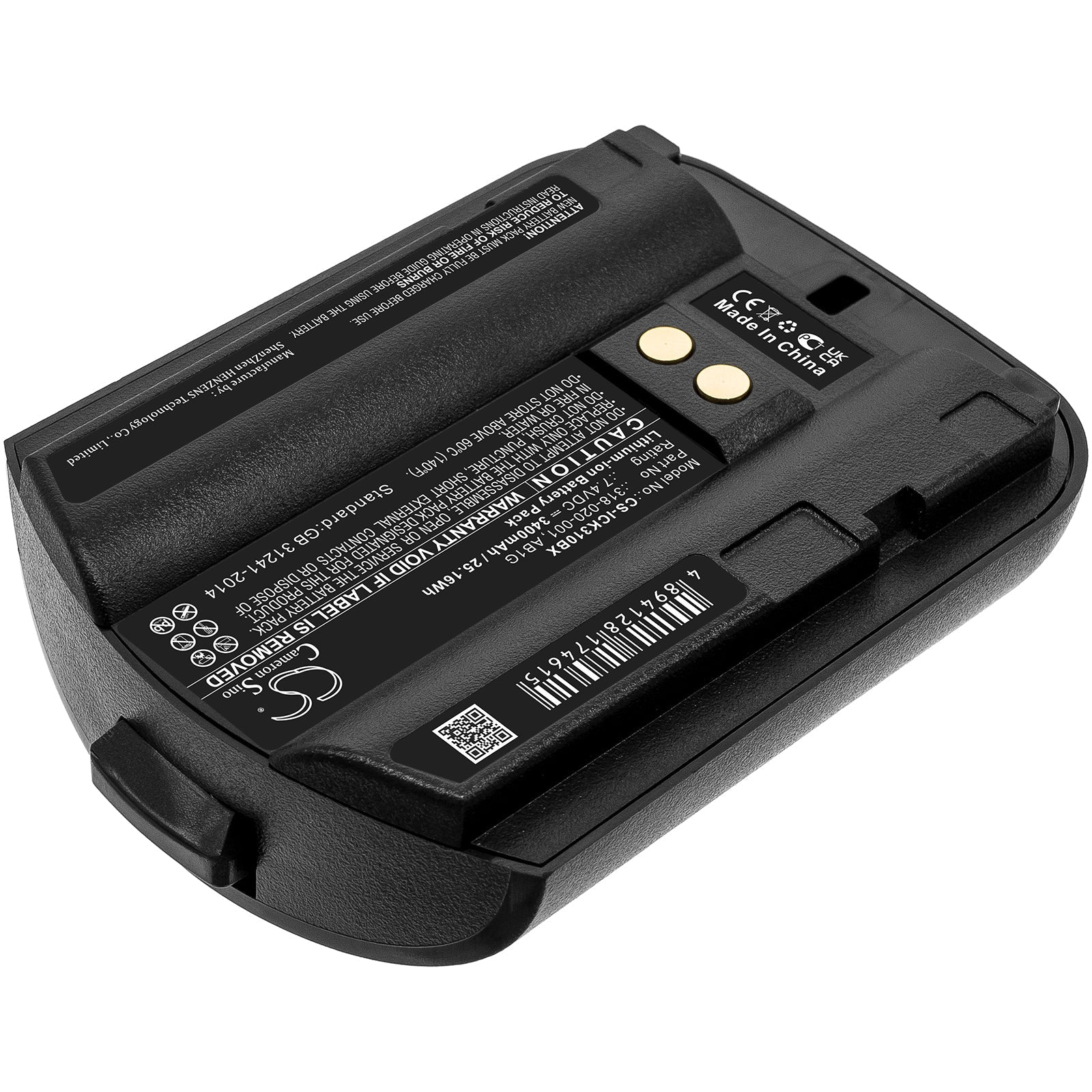 Li-ion, Barcode Scanner Battery fits Intermec Ck30, Ck31, 7.4V, 3400mAh Barcode Scanner Cameron Sino Technology Limited
