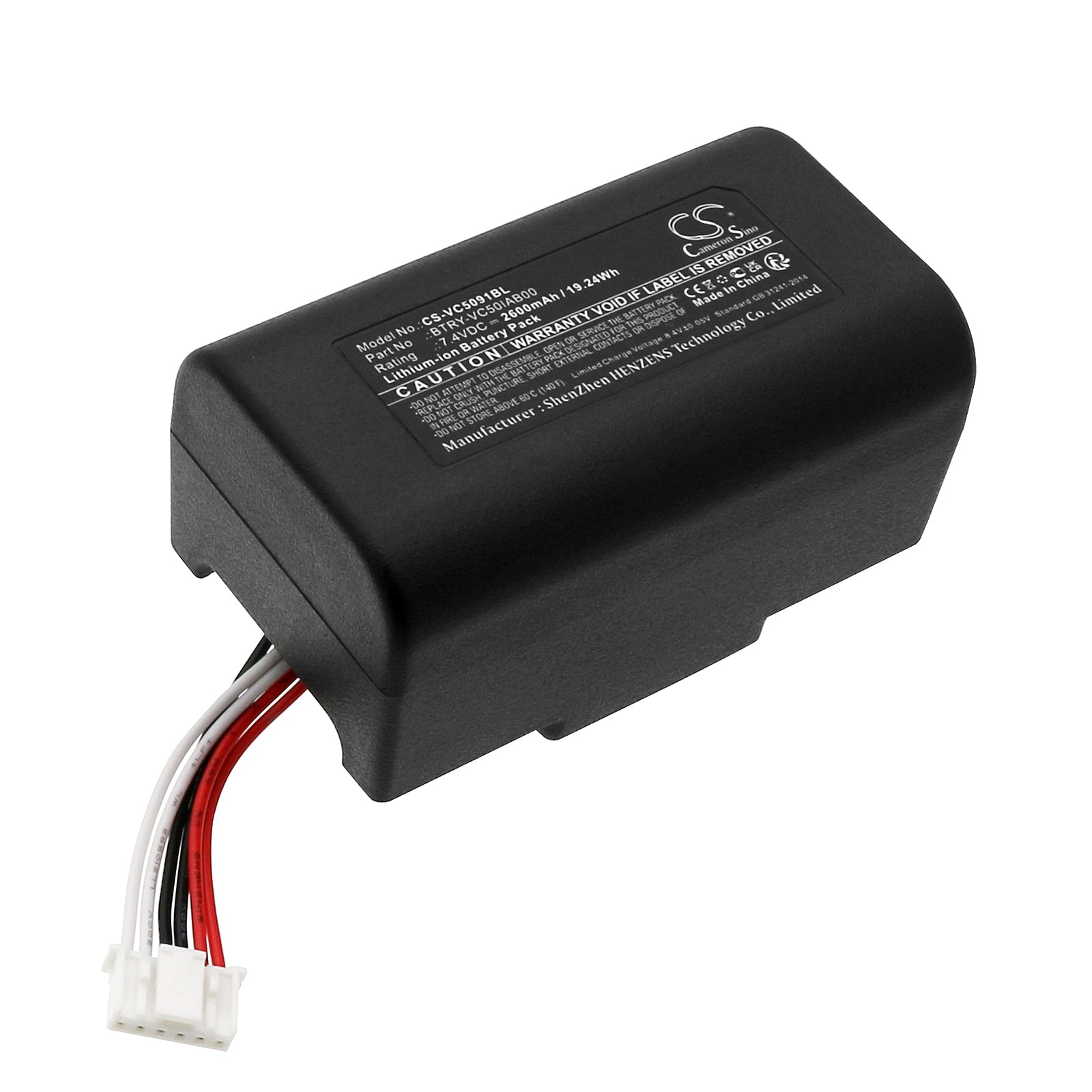 Li-ion, Barcode Scanner Battery fits Symbol Vc5090, Vc5090-ma0ql0gh6ww, 7.4V, 2600mAh Barcode Scanner Cameron Sino Technology Limited