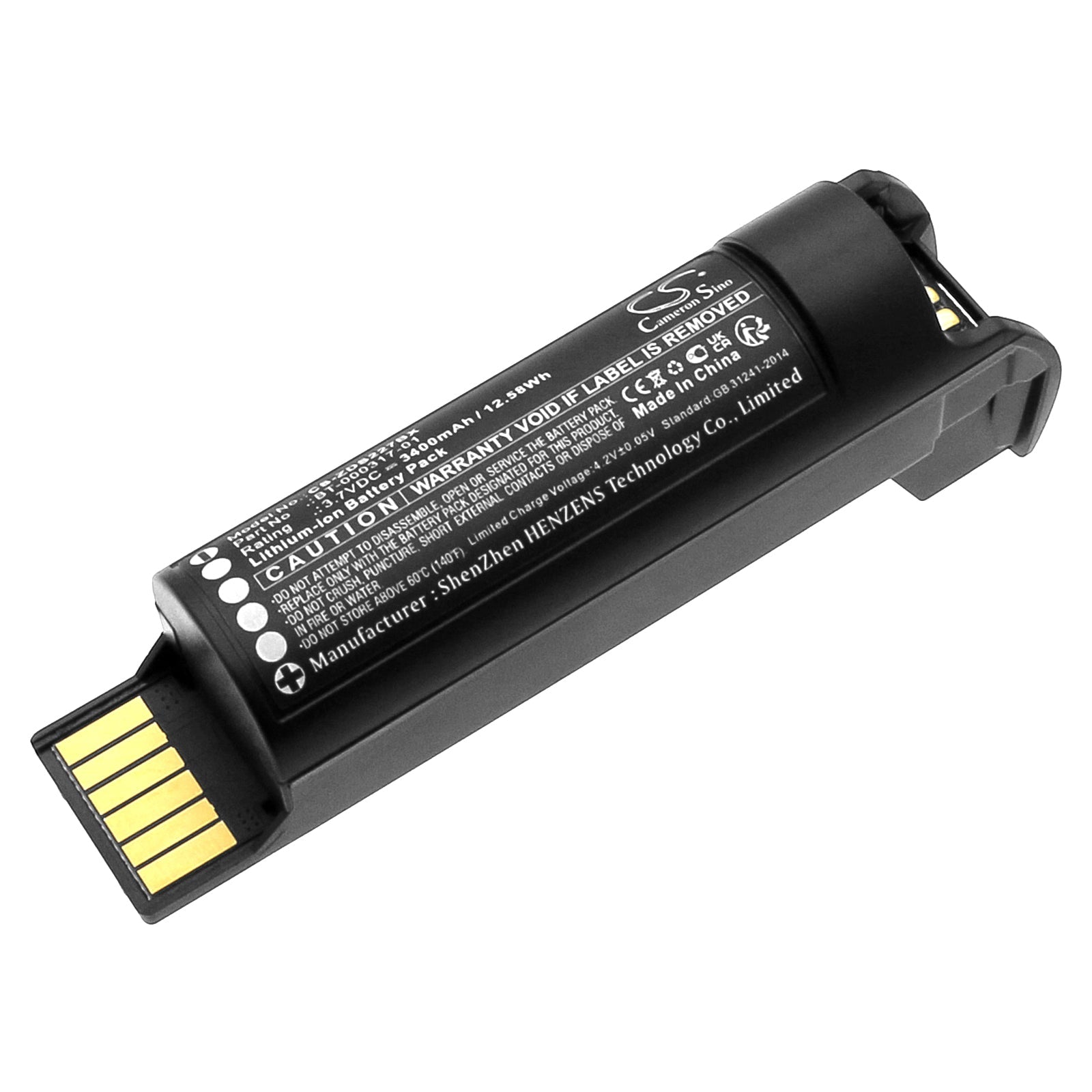 Li-ion, Barcode Scanner Battery fits Zebra Cr2278, Cr2278-pc, 3.7V, 3400mAh Barcode Scanner Cameron Sino Technology Limited