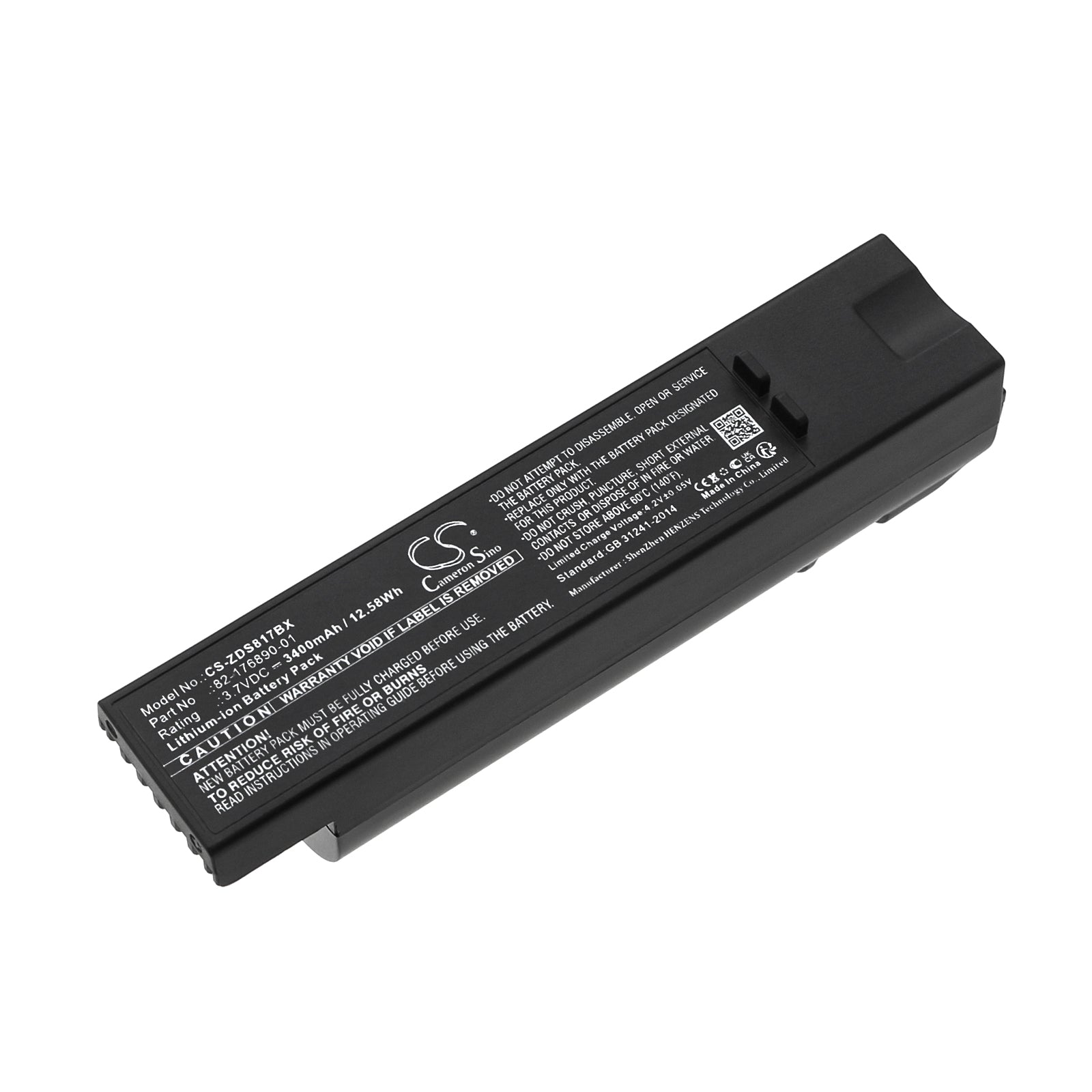 Li-ion, Barcode Scanner Battery fits Zebra Ds8100, Ds8170, 3.7V, 3400mAh Barcode Scanner Cameron Sino Technology Limited