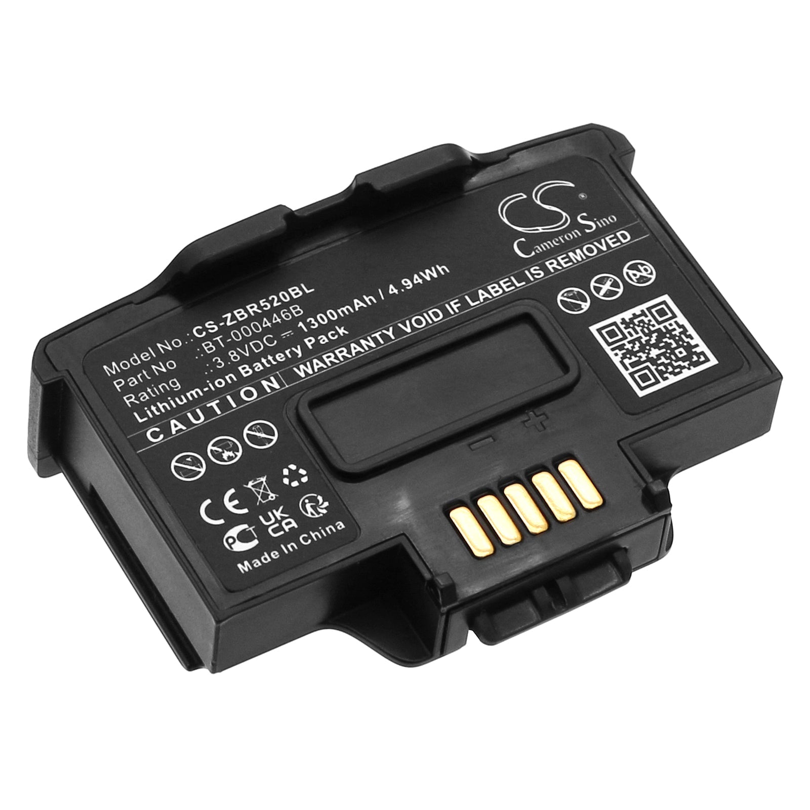 Li-ion, Barcode Scanner Battery fits Zebra Wr50, Ws50, 3.8V, 1300mAh Barcode Scanner Cameron Sino Technology Limited