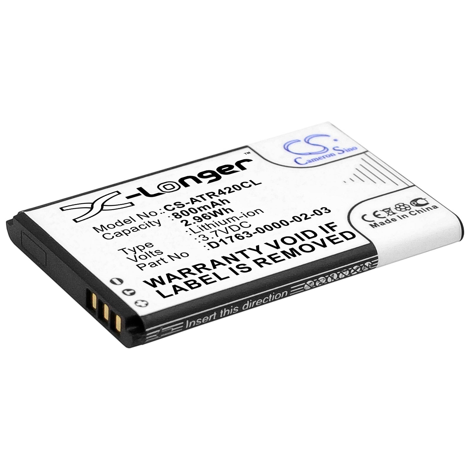 Li-ion Battery fits Aastra, 420d 3.7V, 800mAh Cordless Phone Cameron Sino Technology Limited