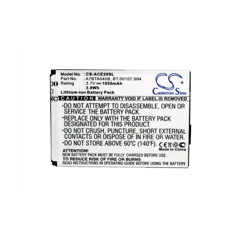 Li-ion Battery fits Acer, betouch e200, l1 3.7V, 1050mAh Mobile & SmartPhone Cameron Sino Technology Limited (Suspended)
