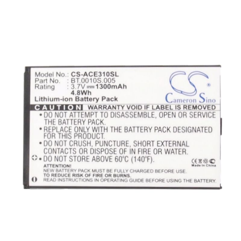 Li-ion Battery fits Acer, betouch e210, c6, e210 3.7V, 1300mAh Mobile & SmartPhone Cameron Sino Technology Limited