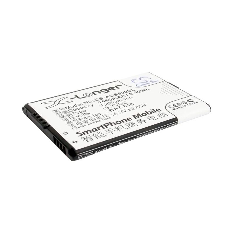 Li-ion Battery fits Acer, cloud mobile, cloudmobile s500, s500 3.7V, 1460mAh Mobile & SmartPhone Cameron Sino Technology Limited