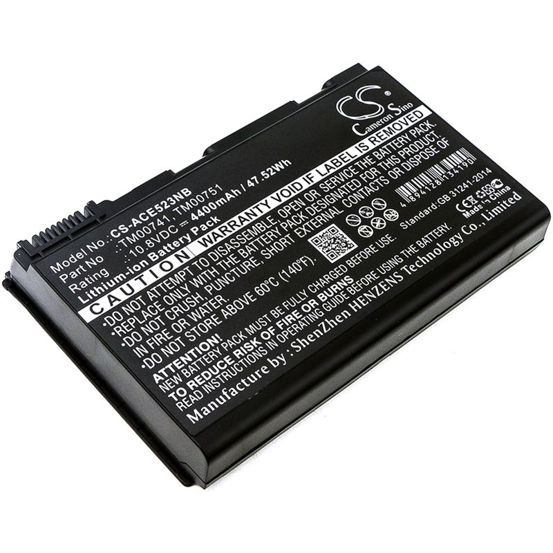 Li-ion Battery fits Acer, Extensa 5120, Extensa 5210, Extensa 5210-300508 10.8V, 4400mAh Notebook & Laptop Cameron Sino Technology Limited