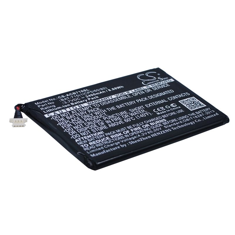 Li-ion Battery Fits Acer, Iconia B1-a71, Iconia B1-a71-83174g00nk, Iconia Tab B1 3.7v, 2400mah Tablet Cameron Sino Technology Limited